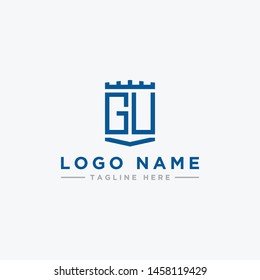 logo design inspiration for companies from the initial letters of the GU logo icon. -Vector