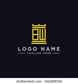 logo design inspiration for companies from the initial letters of the BW logo icon. -Vector