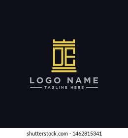 logo design inspiration for companies from the initial letters of the DE logo icon. -Vector
