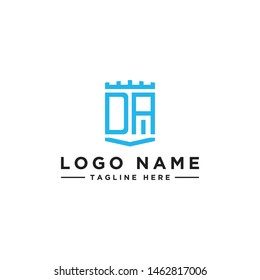 logo design inspiration for companies from the initial letters of the DA logo icon. -Vector