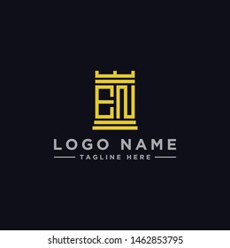 logo design inspiration for companies from the initial letters of the EN logo icon. -Vector