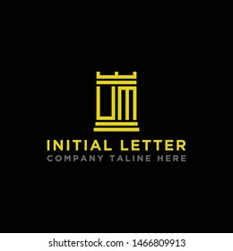 logo design inspiration for companies from the initial letters of the UM logo icon. -Vector