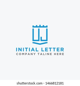 logo design inspiration for companies from the initial letters of the UJ logo icon. -Vector