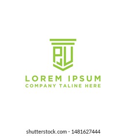 logo design inspiration, for companies from the initial letters of the PU logo icon. -Vectors