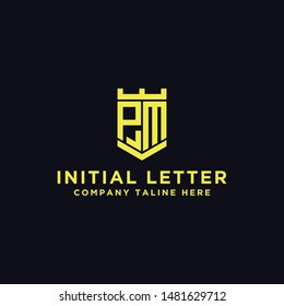 logo design inspiration, for companies from the initial letters to the PM logo icon. -Vectors
