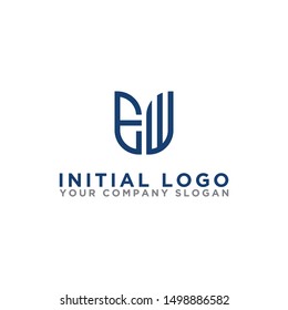 Logo design, Inspiration for companies from the initial letters of the EW logo icon. -Vectors