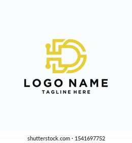 Logo design Inspiration for companies from the initial letters logo D icon	
