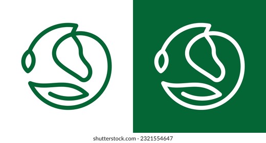 logo design inspiration horse with leaf minimalist icon vector