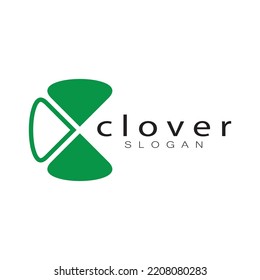 logo design inspiration icon illustration template vector clover or moringa leaves, for natural product design, health, medicine, clover and moringa agriculture, medicinal capsules