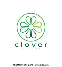 logo design inspiration icon illustration template vector clover or moringa leaves, for natural product design, health, medicine, clover and moringa agriculture, medicinal capsules