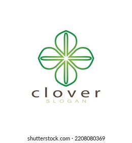 logo design inspiration icon illustration template vector clover or moringa leaves, for natural product design, health, medicine, clover and moringa agriculture, medicinal capsules