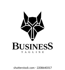 logo design inspiration with style geometric fox silhouette. Logo icon vector illustration.