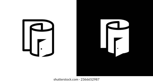 logo design inspired by paper combined with the room.