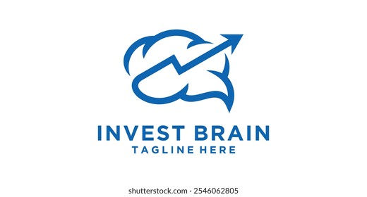 design de logotipo inteligência investimento, financeiro, cérebro, mental, psicologia, inteligente, vetor de design de logotipo, símbolo, ícone, ideia, criativo.