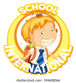 Logo design for international school illustration