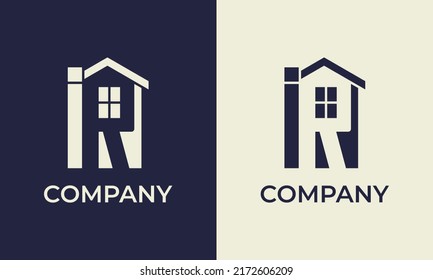 Logo Design IR Huru Kombination mit Home . Kann für Immobilien, Bauwesen, Architektur und Gebäude verwendet werden,Vektorvorlage