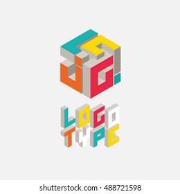 Logo design isometric. Vector illustration