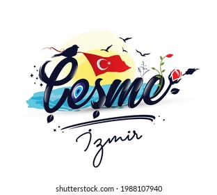 Logo design with "Çeşme izmir" text