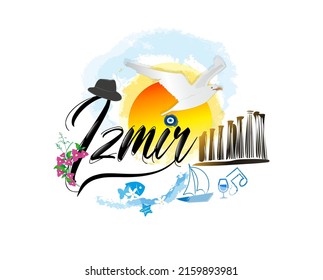 Logo design with "izmir" text