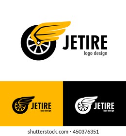 Logo design Jet tire, vector EPS10
