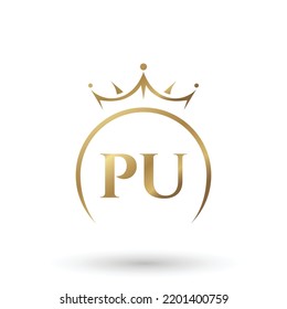 Logo Design for the Jewelery Industry with the Letters P and U with the King's Crown