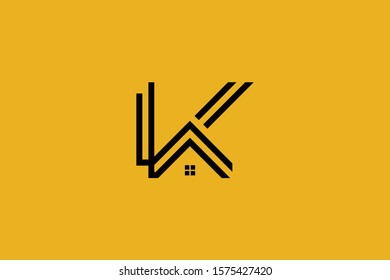 Logo design of K KK  in vector for construction, home, real estate, building, property. Minimal awesome trendy professional letter icon. logo design template