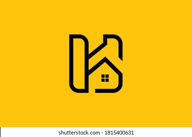 Logo design of K KK in vector for construction, home, real estate, building, property. Minimal awesome trendy professional logo design template on black background.