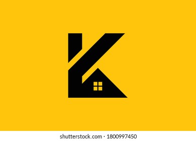 Logo design of K in vector for construction, home, real estate, building, property. creative elegant Monogram. Premium Business home logo icon. Black color on background