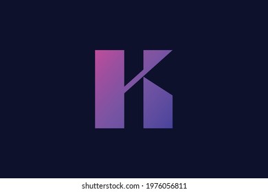 Logo design of K in vector for construction, home, real estate, building, property. creative elegant Monogram. Premium Business home logo icon.