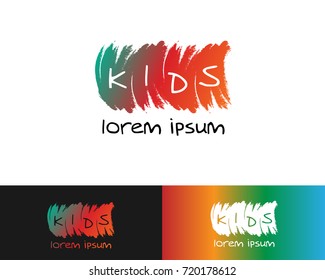 logo design of kids' tempalte with colored paint color