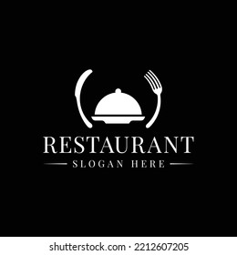 logo design knife, fork and menu, concept restaurant logo vector template