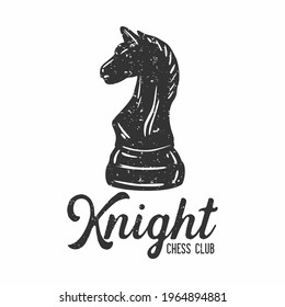 logo design knight chess club with chess vintage illustration