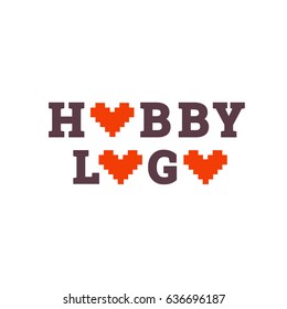 Logo design knitting and cross-stitch vector template. Illustration design of logotype woman hobby flat symbol.