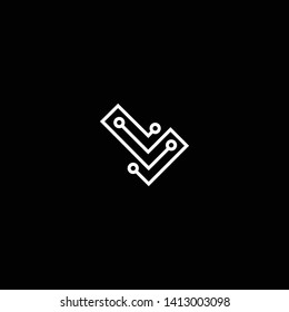 Logo design of L LL in vector for technology, electronics, digital, connection. Minimal awesome trendy professional logo design template on black background.