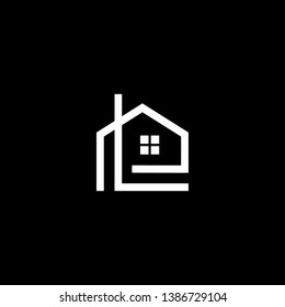 Logo design of L P PL LP in vector for construction, home, real estate, building, property. Minimal awesome trendy professional logo design template on black background.