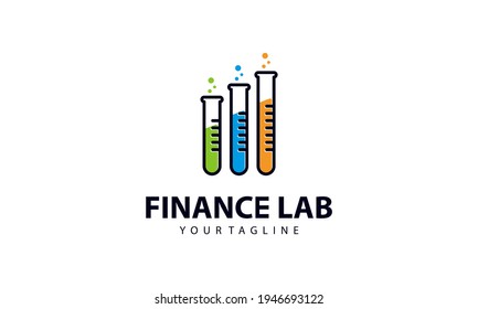 Laboratorio de diseño de logotipos y plantilla de vector financiero
