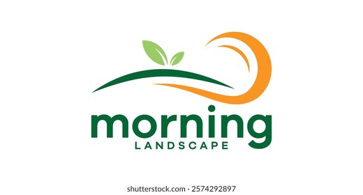 logo design landscape and sun morning symbol,icon,idea,creative.