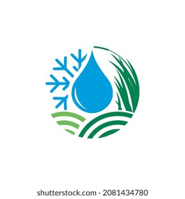 Logo Design Landscaping And Lawn Mowing, Water Nursery, Snow Plowing Business