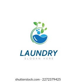 logo design laundry icon washing machine with bubbles for business clothes wash cleans modern template