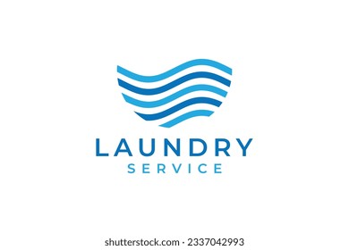 logo design laundry icon washing machine with bubbles for business clothes wash cleans modern template