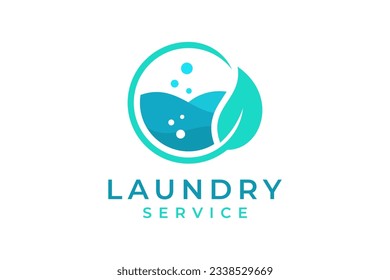 diseño de logotipo lavandería maquina de lavado de iconos con burbujas para ropa de negocios lavado de ropa plantilla moderna