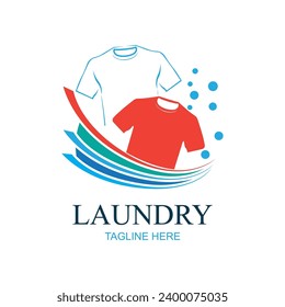 logo design laundry icon washing machine with bubbles for business clothes wash cleans modern template