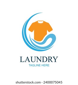 logo design laundry icon washing machine with bubbles for business clothes wash cleans modern template