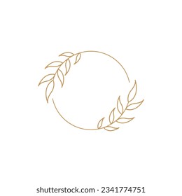 Logo Design Leaf Blume mit Kreis für Hochzeit, Logo-Design Blumenzierkreis