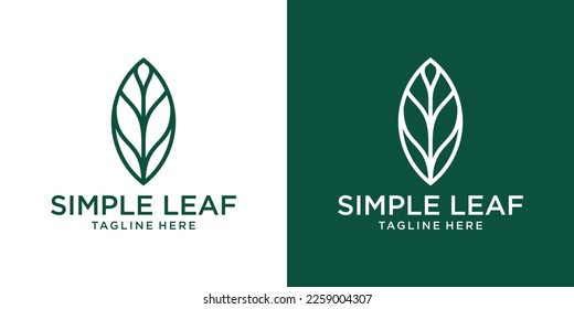 logo design leaf line icon vector illustration