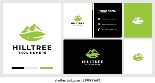 LOGO DESIGN LEAF AND MOUNTAIN ABSTRACT MODERN 3