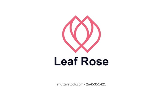 logo design leaf rose,nature,plant,flower,design creative,elegant.