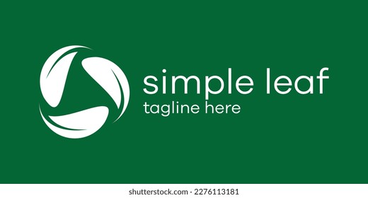logo design leaf simple vector icon illustration