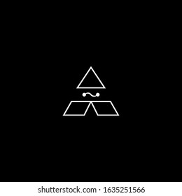 logo design letter A, monogram, logo letter A, abstract design letter A on a black background, can be used for business names, business cards
