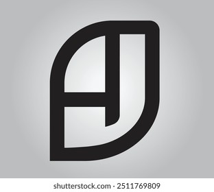 Letra de diseño de logotipo AJ Arte vectorial